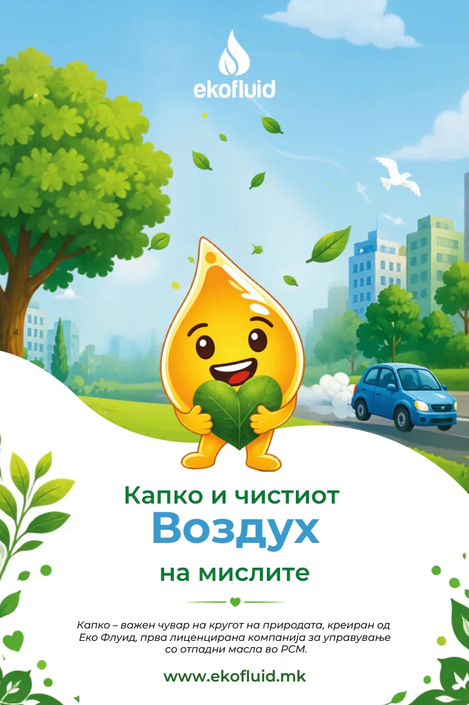 Капко картичка „Капко и чистиот Воздух на мислите“ — предна страна.