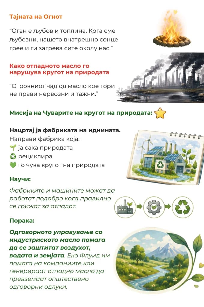 Капко картичка „Капко и топлината на Срцето“ — задна страна со едукативната содржина.